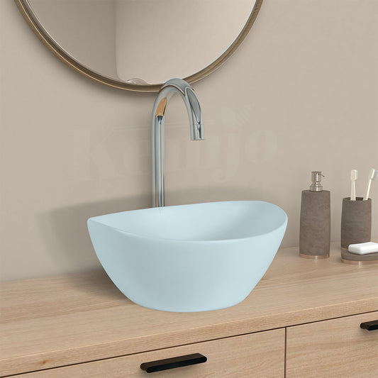 Designer Table Top Wash Basin for Bathroom Thunder Matt Oval SHIP (Thunder Matt)-WA
