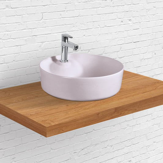 Designer Table Top Wash Basin for Bathroom Multicolor Round Sera (Peach-Matt)-WA