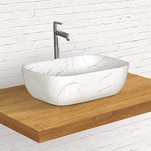 Designer Table Top Wash Basin for Bathroom Multicolor Rectangle WT-WIS-024-WA