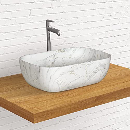 Designer Table Top Wash Basin for Bathroom Multicolor Rectangle WT-WIS-027-WA