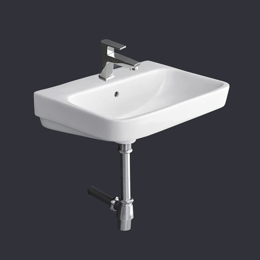 Wall Mounted Wash Basin for Bathroom White Rectangle WT-Flora-WA