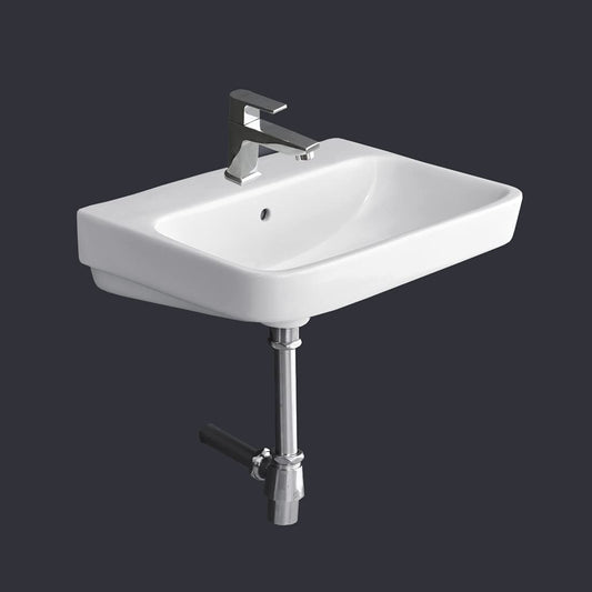 Wall Mounted Wash Basin for Bathroom White Rectangle WT-Flora