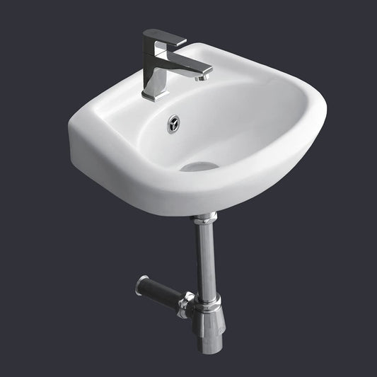 Wall Mounted Wash Basin for Bathroom White Rectangle WT-Nano-WA