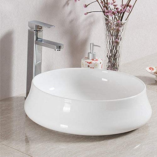 Kemjo Table Top Wash Basin for Bathroom White Round Spirit-7034