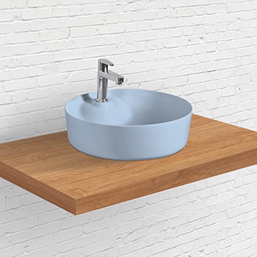 Designer Table Top Wash Basin for Bathroom Multicolor Round WT-Sera (Ocean-Matt)-WA