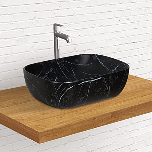 Designer Table Top Wash Basin for Bathroom Multicolor Rectangle WT-WIS-033 (Matt)-WA