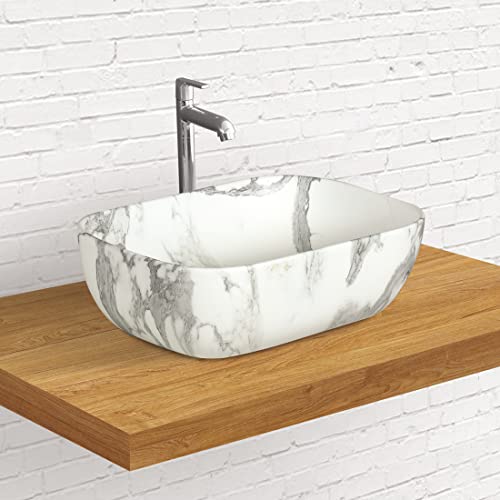 Designer Table Top Wash Basin for Bathroom Multicolor Rectangle WT-WIS-034 (Matt)-WA