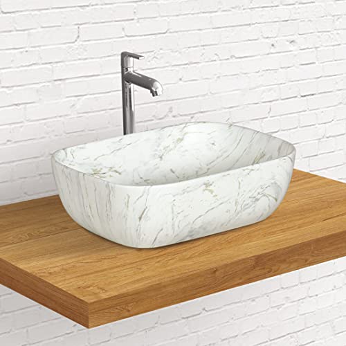 Designer Table Top Wash Basin for Bathroom Multicolor Rectangle WT-WIS-035 (Matt)-WA