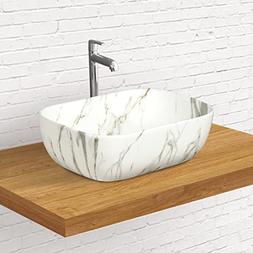 Designer Table Top Wash Basin for Bathroom Multicolor Rectangle WT-WIS-032 (Matt)-WA