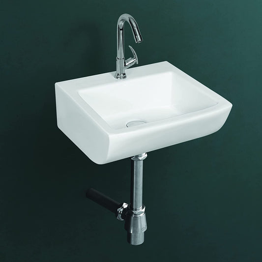 Wall Mounted Wash Basin for Bathroom White Rectangle WT-Lyra