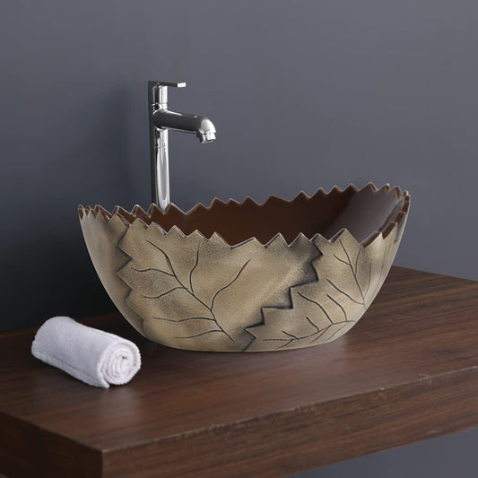 Designer Table Top Wash Basin for Bathroom Multicolor Oval WT-Toto-001