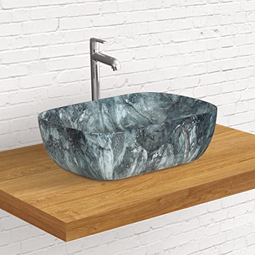 Designer Table Top Wash Basin for Bathroom Multicolor Rectangle WT-WIS-029-WA