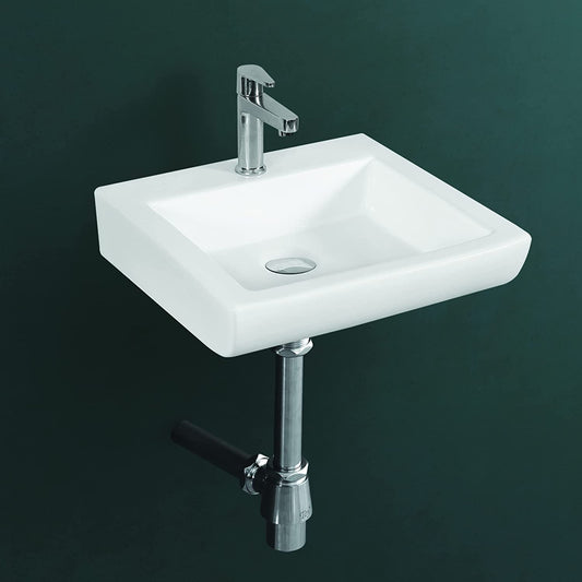 Wall Mounted Wash Basin for Bathroom White Rectangle WT-Loric
