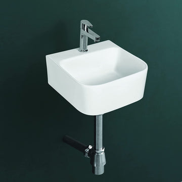 Wall Mounted Wash Basin for Bathroom White Square WT-Roma