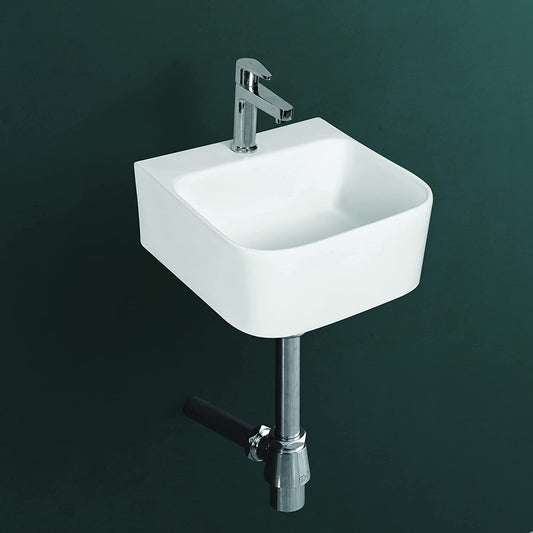 Wall Mounted Wash Basin for Bathroom White Square WT-Roma
