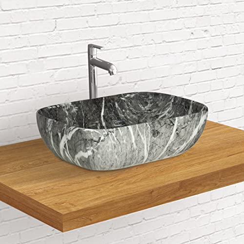 Designer Table Top Wash Basin for Bathroom Multicolor Rectangle WT-WIS-025-WA