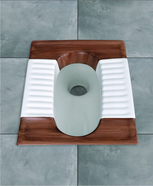 Kemjo Indian Commode for Toilet White Oval ORISSA PAN-20