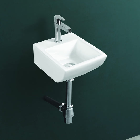 Wall Mounted Wash Basin for Bathroom White Square WT-Lara-WA