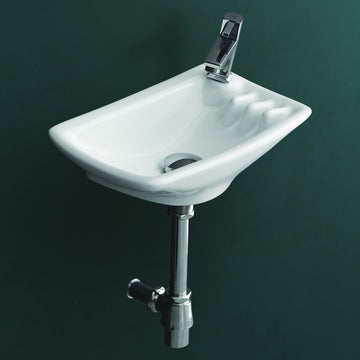 Wall Mounted Wash Basin for Bathroom White Rectangle Cipla-5005-WA