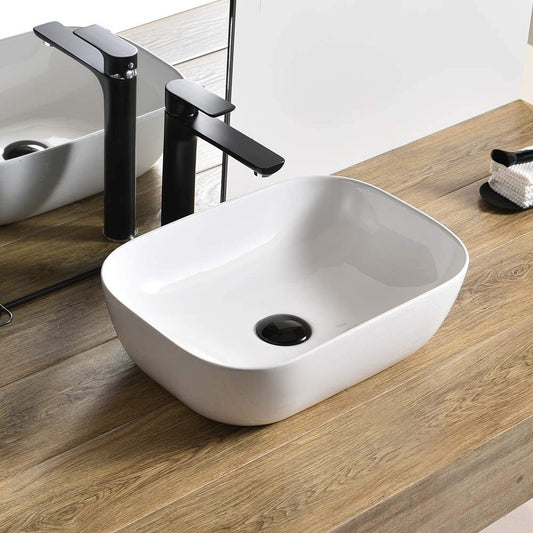 Kemjo Table Top Wash Basin for Bathroom White Rectangle Vitta-WA