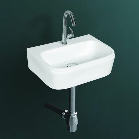 Wall Mounted Wash Basin for Bathroom White Rectangle WT-Alexa-WA